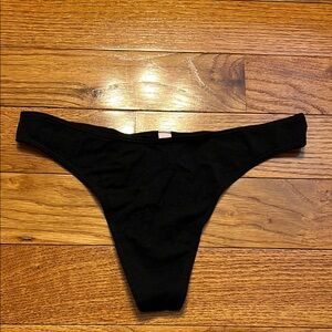 Victorias Secret - Black High Leg Thong - Size Medium - Brand New